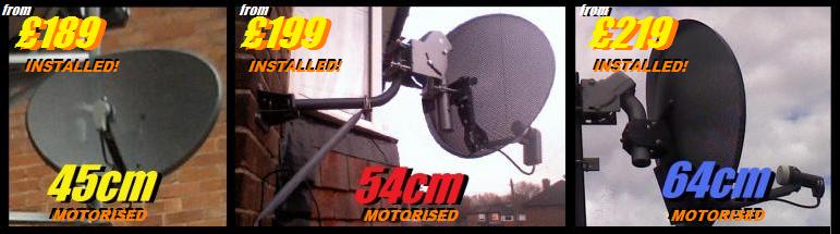 45cm 54cm 64cm motorised sky dishes 10aaaa